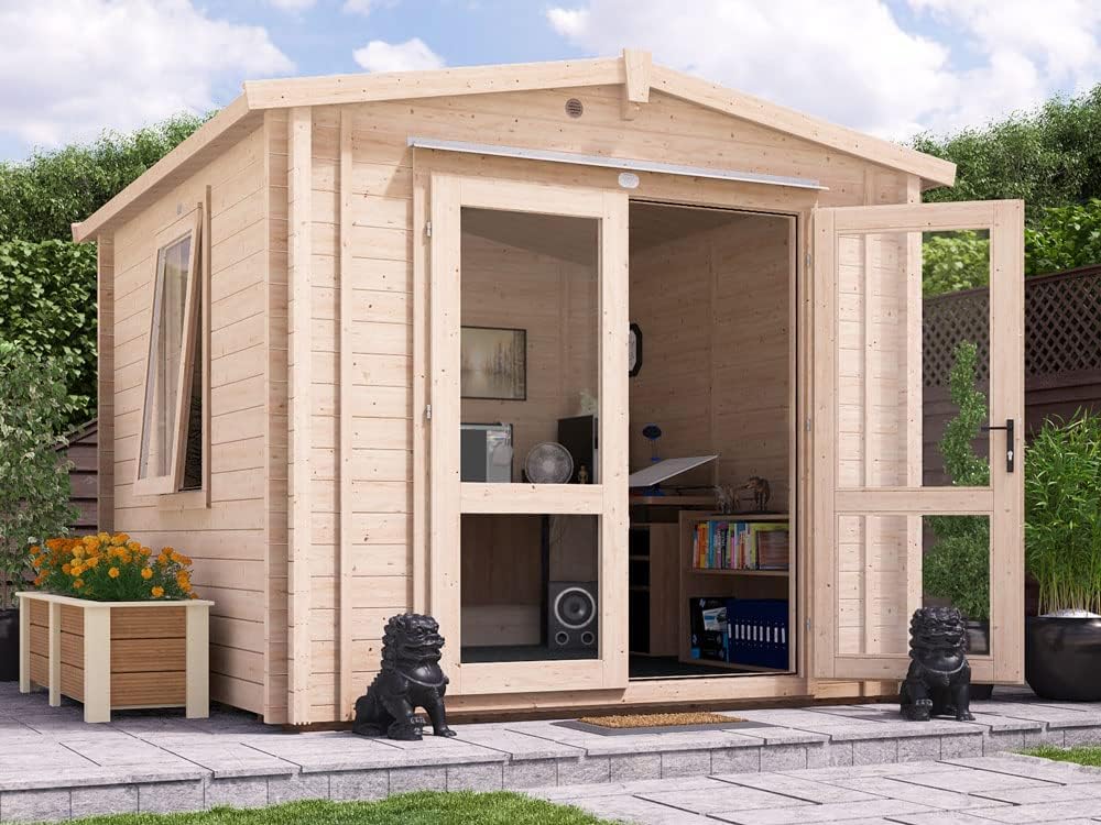 Insulated Garden Log Cabin Warm Man Cave Home Office Summer House - Warmalog™ Avon 3mx3m