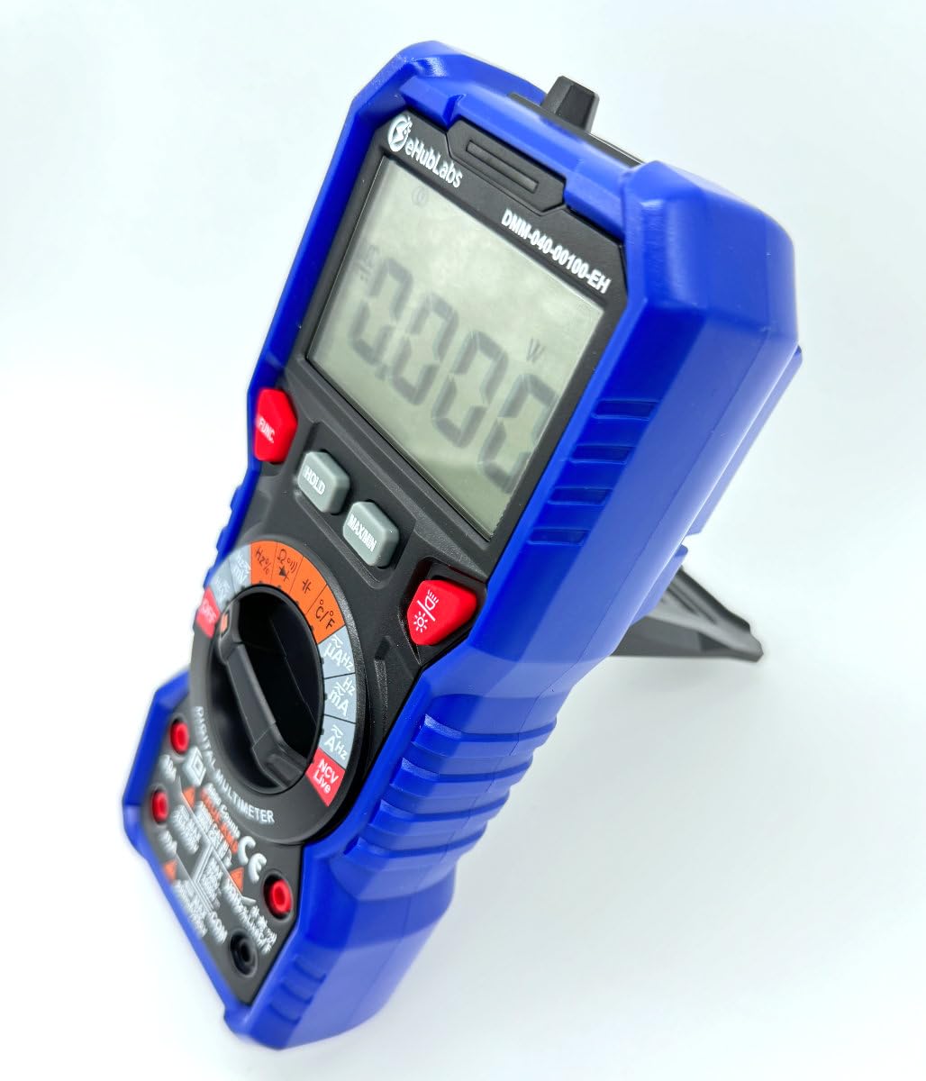 Digital Multimeter TRMS 6000 Counts Voltmeter Auto-Ranging Fast Accurately Measures Voltage Current Amp Resistance Diodes Continuity Duty-Cycle Capacitance and Temperature with NCV, Blue