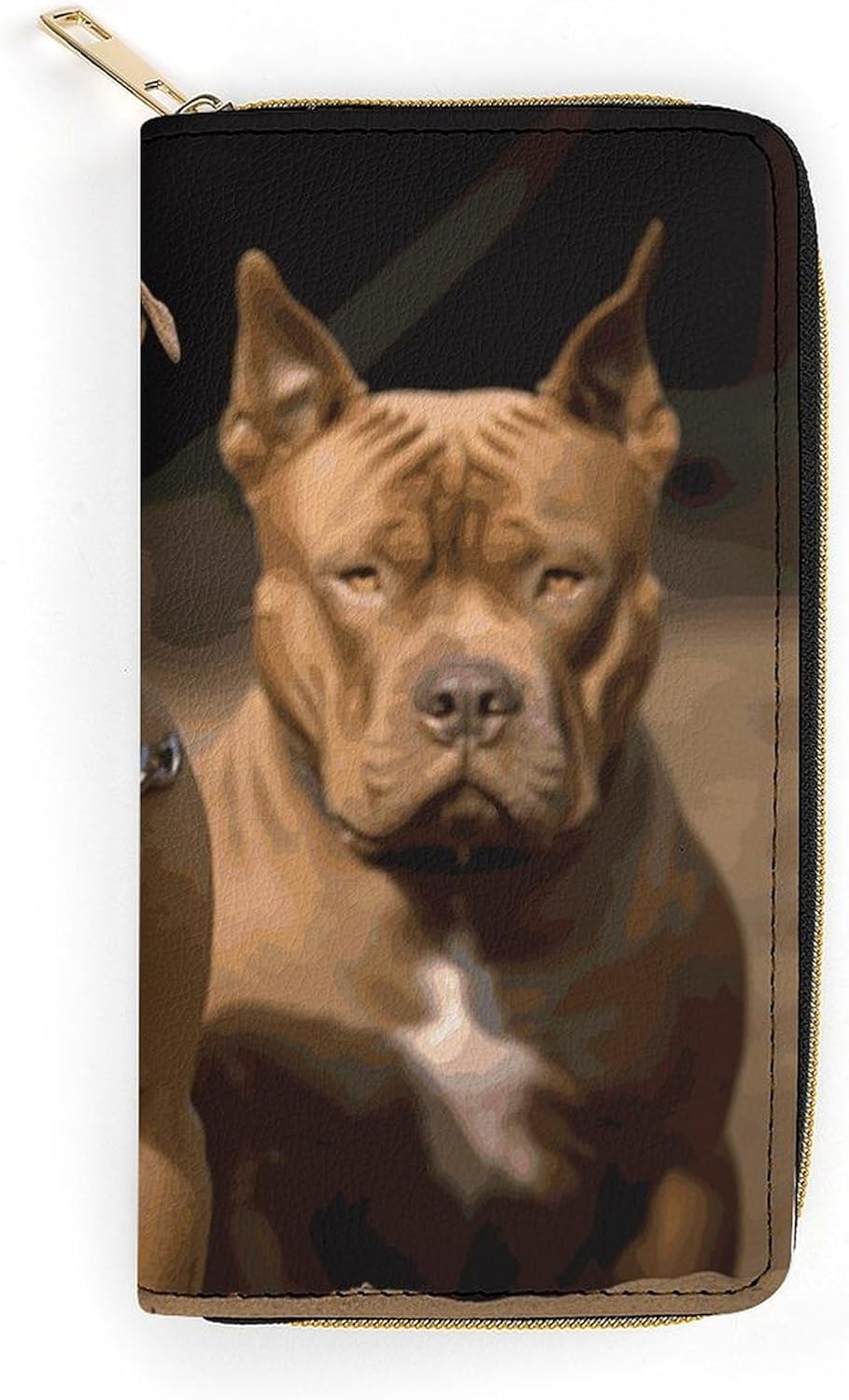 Leather Wallet Bag Pitbull Dogs Painted Credit Card Holder Fashion Simple Card Bag Multifunctional Wallet