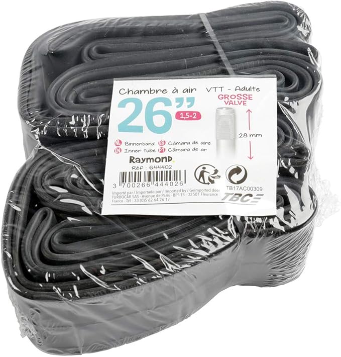 RAYMOND - Chambre à Air 26 Pouces Pour Vélo (VTT Adulte) - Grosse