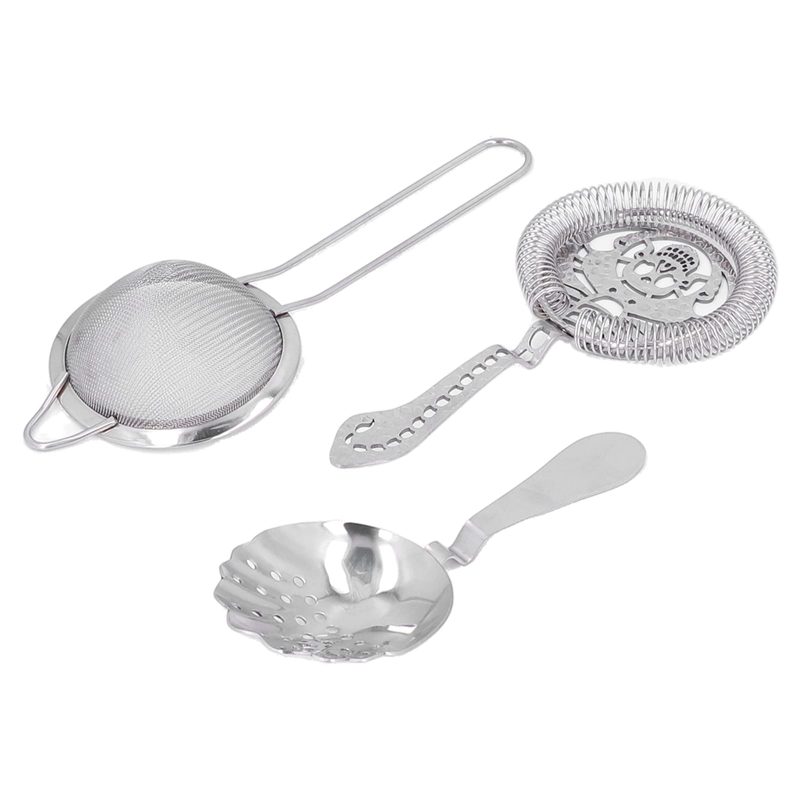 Cocoarm Juego de Coctelera de Acero Inoxidable, 11 Piezas, Herramientas de Barra 304 con Taza Medidora, Colador, Cuchara y Pinzas para Uso en el Hogar, Bar, Fiesta, Hotel (SILVER)