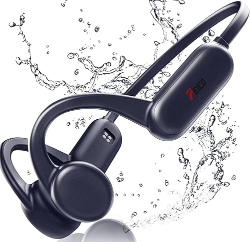 FEICO Auriculares de conducción ósea con reproductor MP3 integrado, memoria de 32 GB, auriculares deportivos, IP68 impermeable, Bluetooth 5.3 con