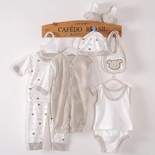 Miniatura 2 de Conjuntos de ropa para niñas pequeñas+babero+conjunto de calcetines+sombrero+pantalones para niña, 8 piezas, trajes de niño Shose+mameluco para niña