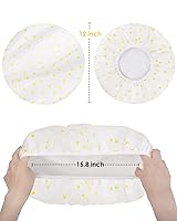 Vista 18 de Auban Gorro de ducha, gorro de ducha para mujer, forro de tela de rizo, EVA, exterior, reutilizable, doble capa, impermeable, gorra de baño grande