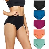 wirarpa Mutande Donna Slip Vita Alta Culotte in Cotone Pacco da 5 Multicolor Taglia S