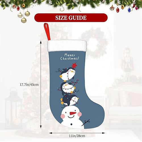 Miniatura 3 de Divertidas medias de Navidad personalizadas de pingüino, medias de Navidad grandes de 18 pulgadas, medias colgantes para la chimenea, para