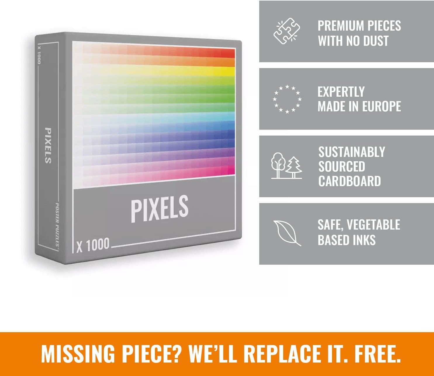 Cloudberries Pixels – Premium, 1000-Piece Gradient Puzzle for Adults