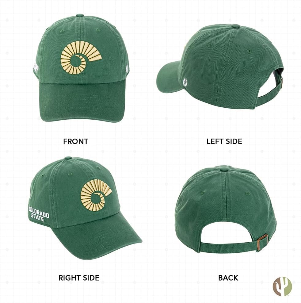 Desert Cactus Colorado State University Baseball Hat Rams CSU Brimmed Embroidered Hats Cap Adjustable Cloth Strap Adult (Style C) Green - Image 3