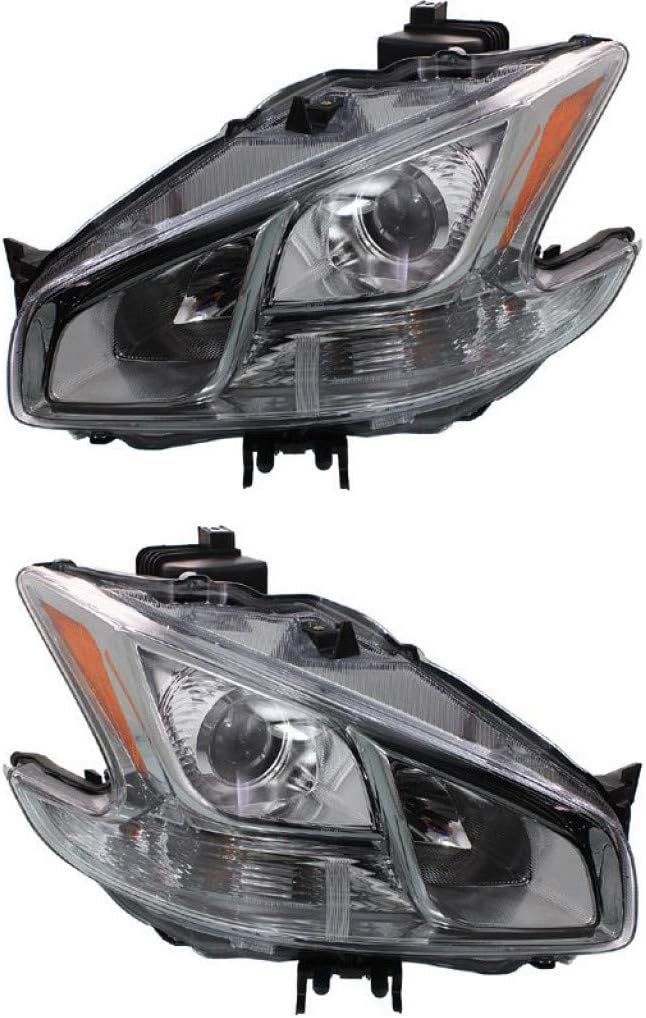 For Nissan Maxima Headlight Assembly 2009-2014 3.5 S Model 2009-2011 2012-2014 Pair Driver and Passenger Side CAPA Certified NI2502177 + NI2503177