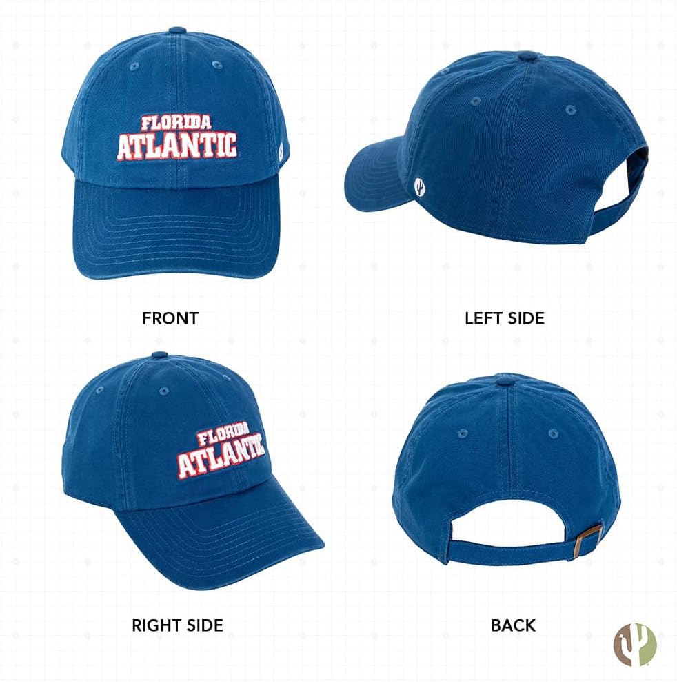 Desert Cactus Florida Atlantic University Baseball Hat FAU Owls Brimmed Embroidered Hats Cap Adjustable Cloth Strap Adult (Style D) Blue - Image 3