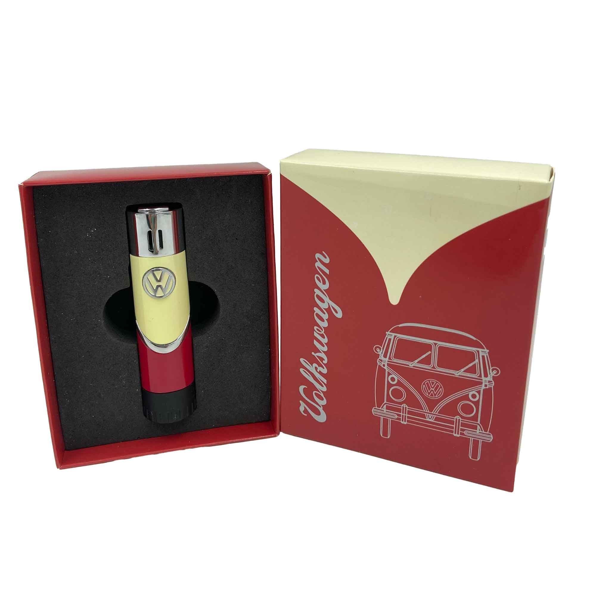 Briquet Clipper Rechargeable en Métal T1 Samba/Hauteur : 8 cm (Jaune/Rouge)