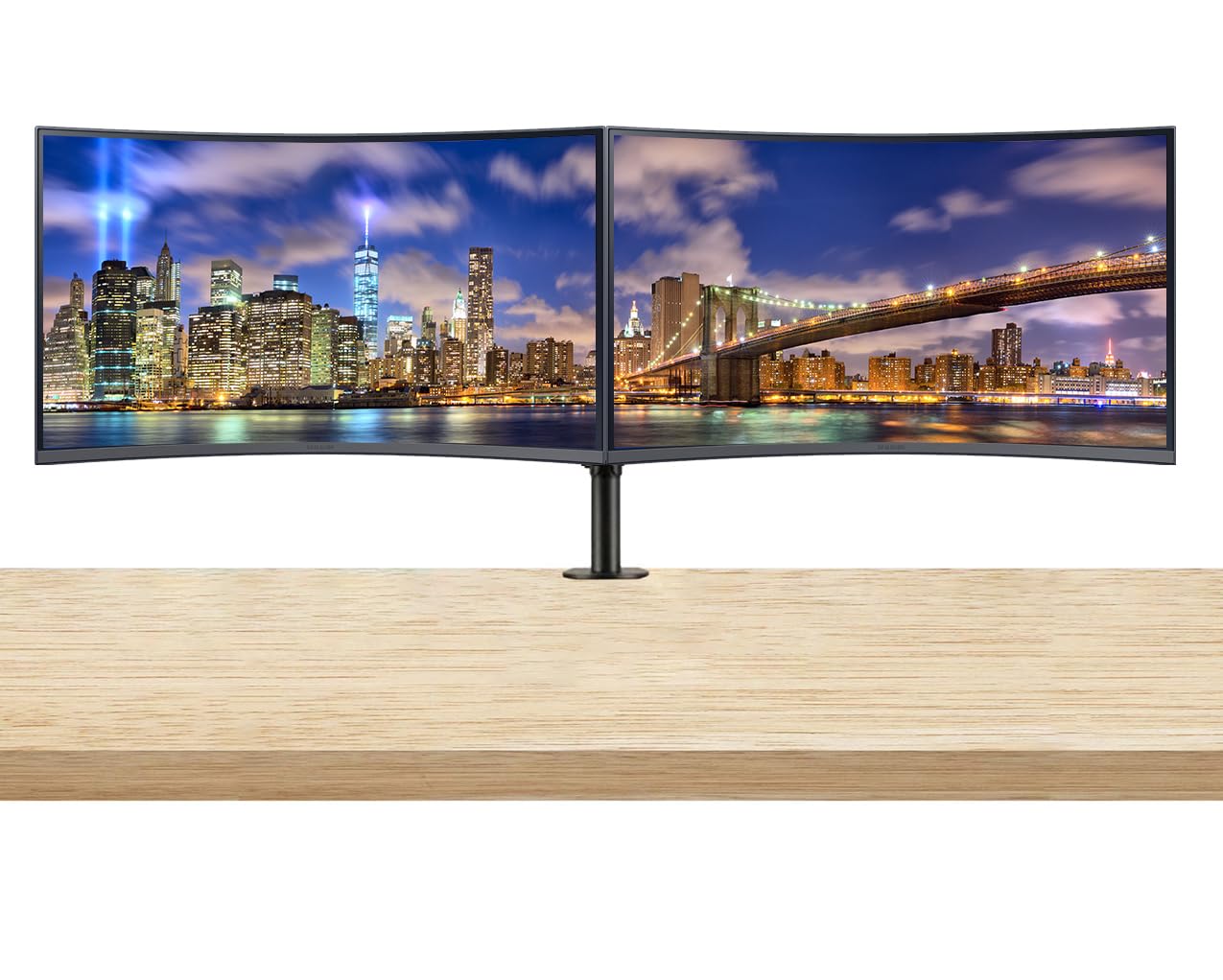 Samsung S39C 32-inch 1080P FHD Curved IPS LCD Monitor 2-Pack Bundle with FreeSync HDMI DisplayPort Speaker Desk Mount