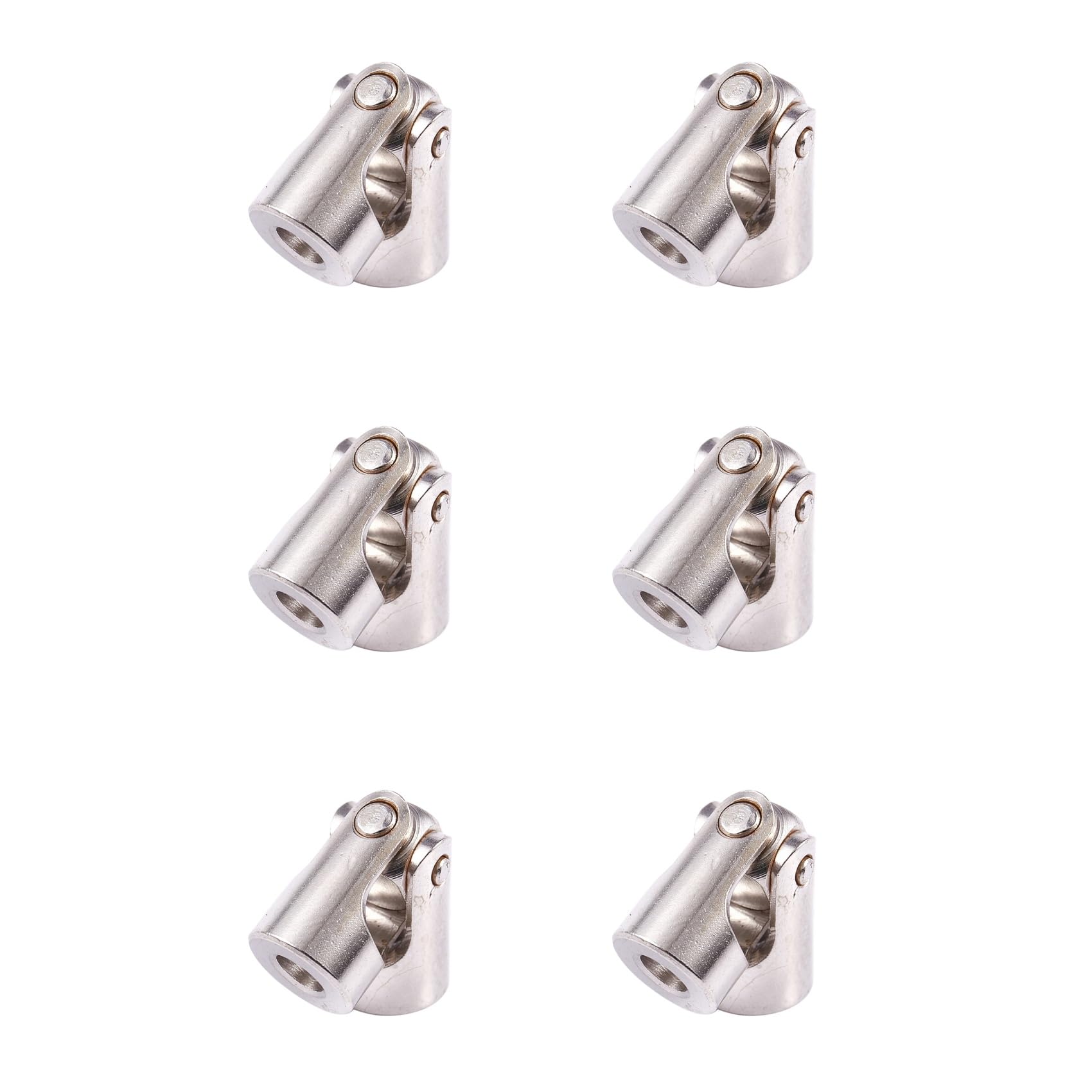 Jnchdghwa Silver 6X Rc Model Ship Rotatable Mini Universal Joint Joint Connection 4Mm To 3Mm