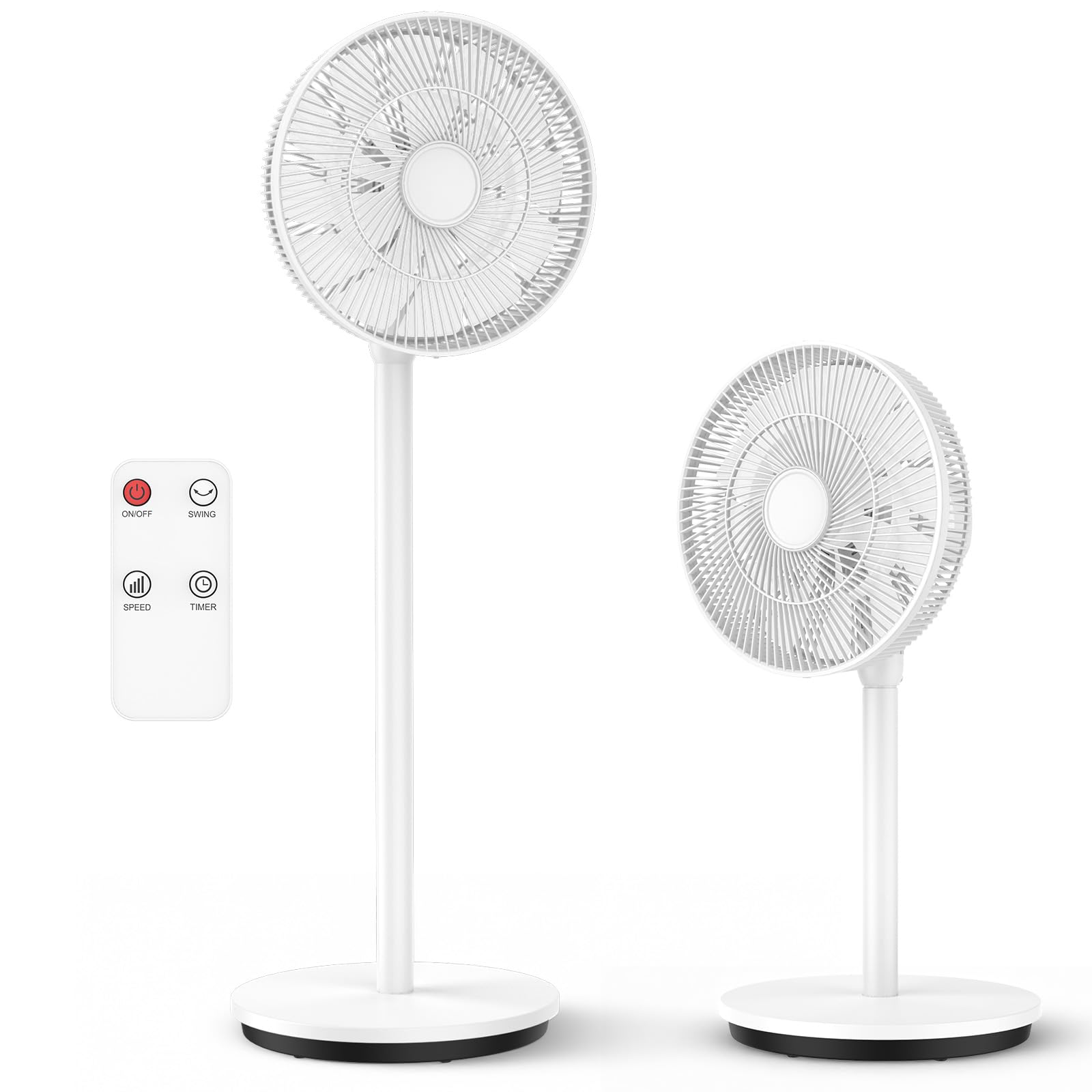 2-in-1 Ventilateur sur Pied Oscillant Silencieux avec Télécommande