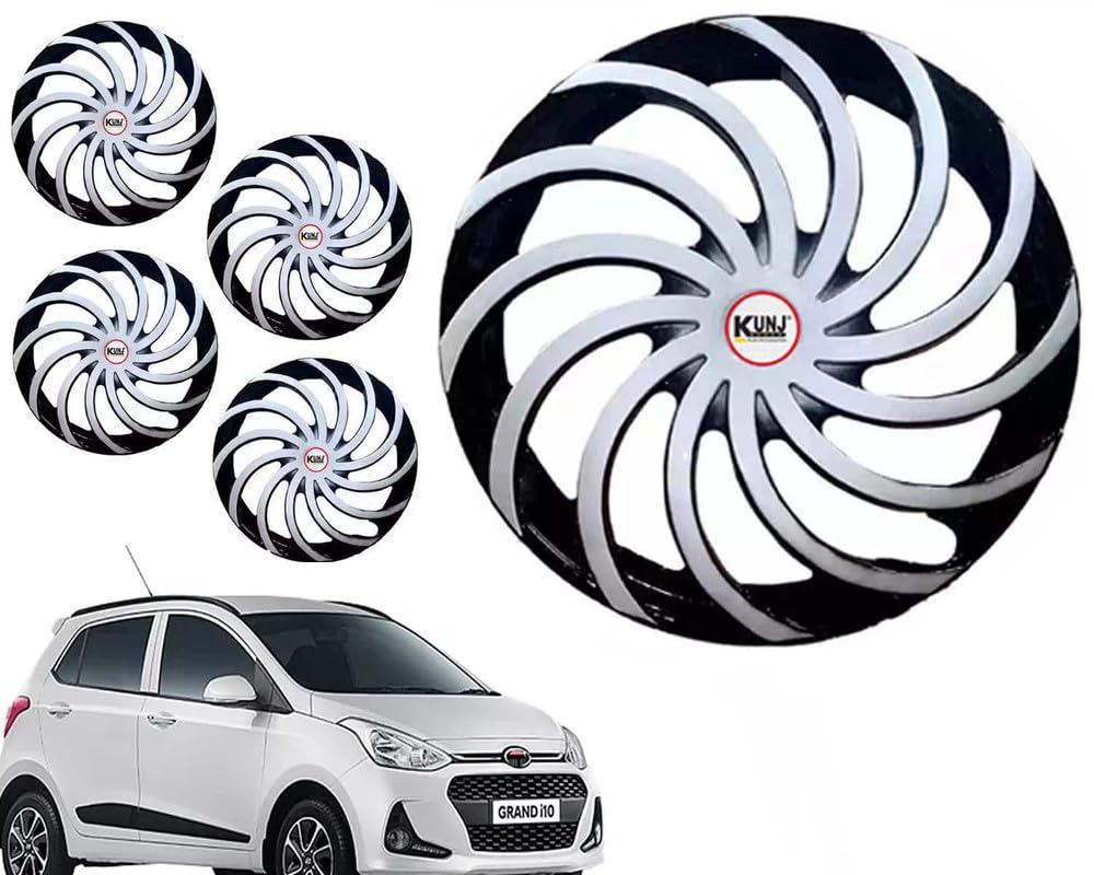 14 Inch Silver Black Color Car Wheel Cap Hub Cover for I-10 Grand Set of 4 Pieces