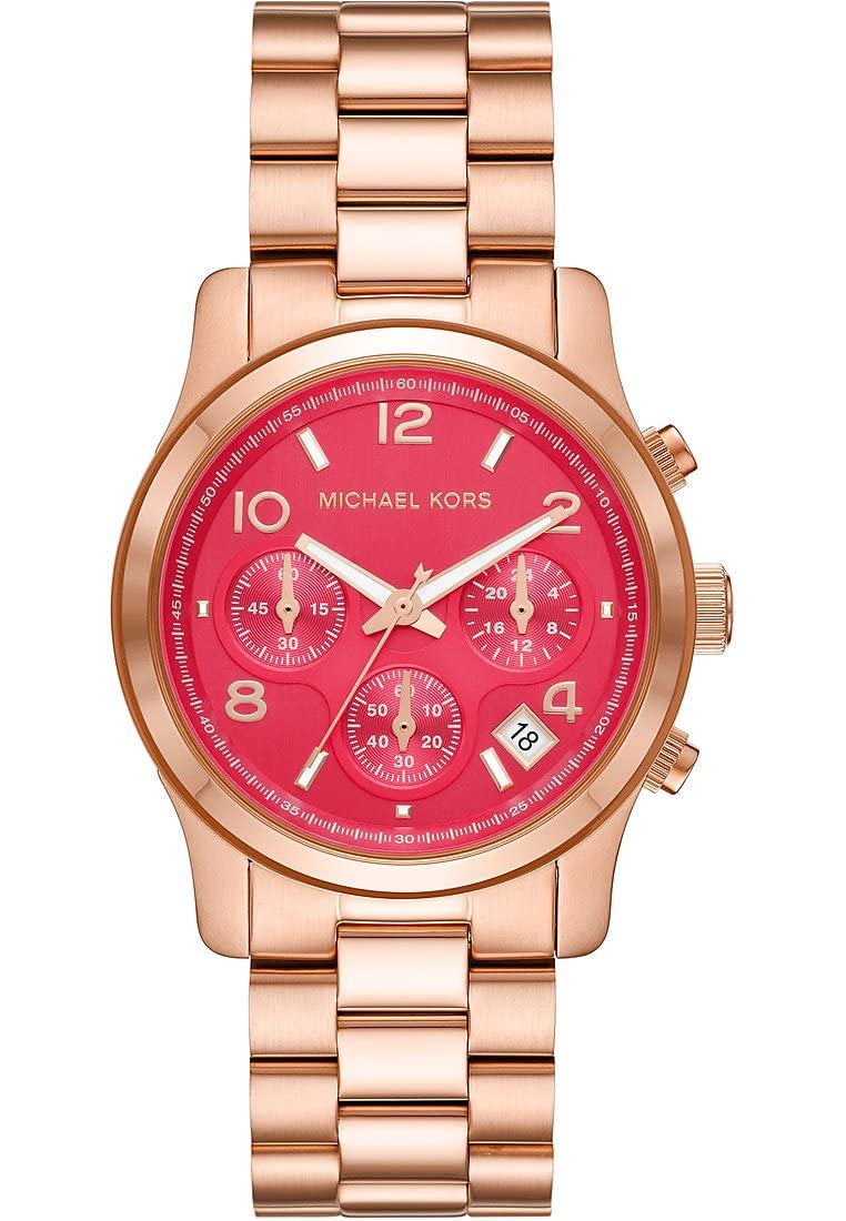 Michael KorsRunway Watch for Women, Chronograph movement with Stainless steel, Ceramic or Leather strap
