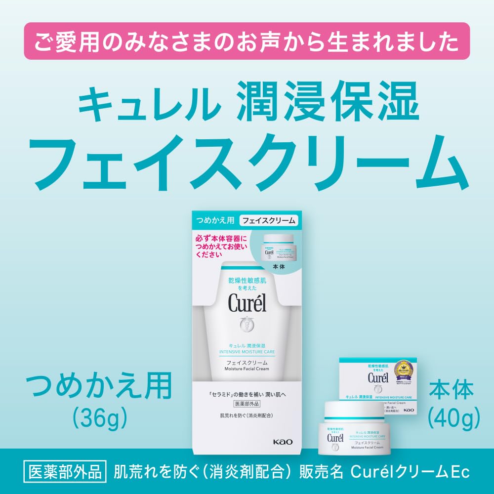 Amazon | キュレル 潤浸保湿 フェイスクリーム つめかえ用【潤い】【角
