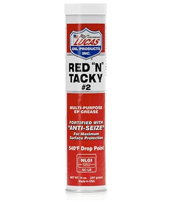 Lucas 10005-30 red n Tacky #2 Grease 14.5oz Cartridge 10005-30