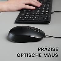 Perixx PERIDUO-117P PS/2 Vezetékes Billentyűzet-Egér Szett - Német QWERTZ Kiosztás - 3 Gombos Optikai Egérrel - 1,8m Kábel - Fekete - Window 3