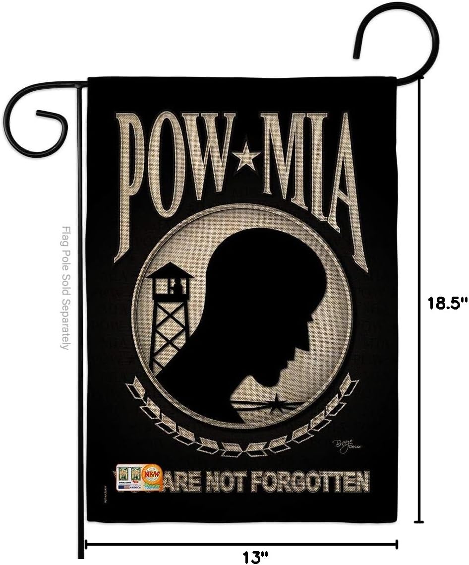 Service POW/MIA Burlap Garden Flag Armed Forces All Branches Support Honor United State American Military Veteran Official Small Decorative Gift Yard House Banner Double-Sided Made In USA 13 X 18.5