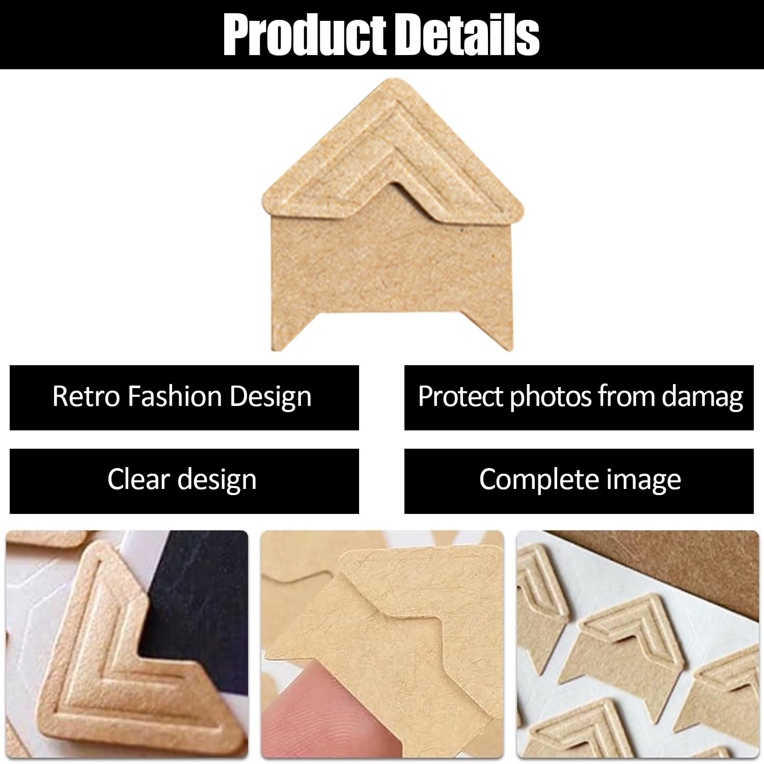 Lot de 10 feuilles d'autocollants pour coins photo - Autocollants pour coins photo - Autocollants pour coins photo - Autocollants pour le scrapbooking, les coins photo - Autocollants pour le bricolage