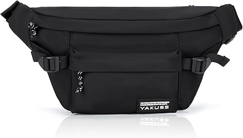 Riñoneras para hombres y mujeres, bolsa de cintura cruzada delgada, bolsa antirrobo para viajar y entrenar (Negro-02, S)