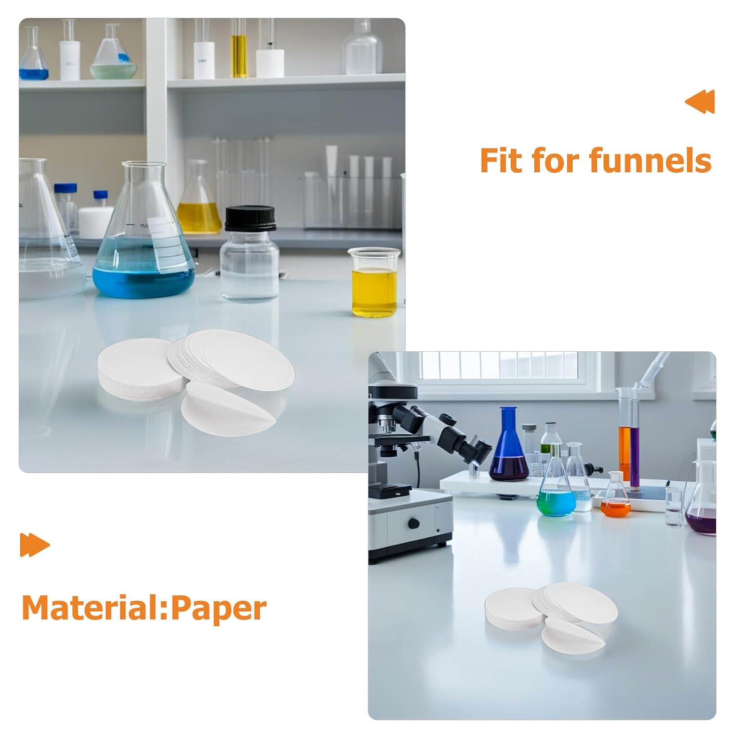 Qualitative Lab Filter Paper 500pcs 7cm White Paper Circles