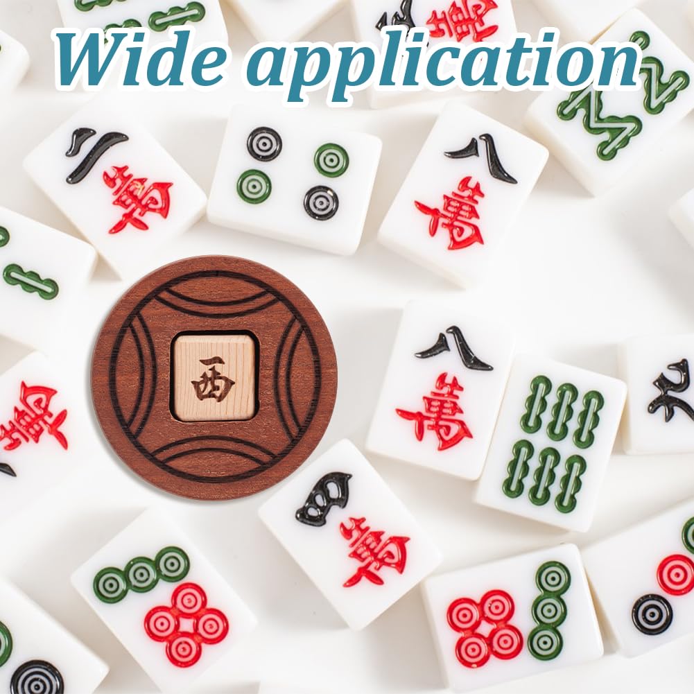 Jeu Familial Chinois Dés De Mahjong En Bois UPKOCH - Indicateur De Vent 5x5x2,1cm - Accessoire Jeu Chinois Mahjong Gratuit