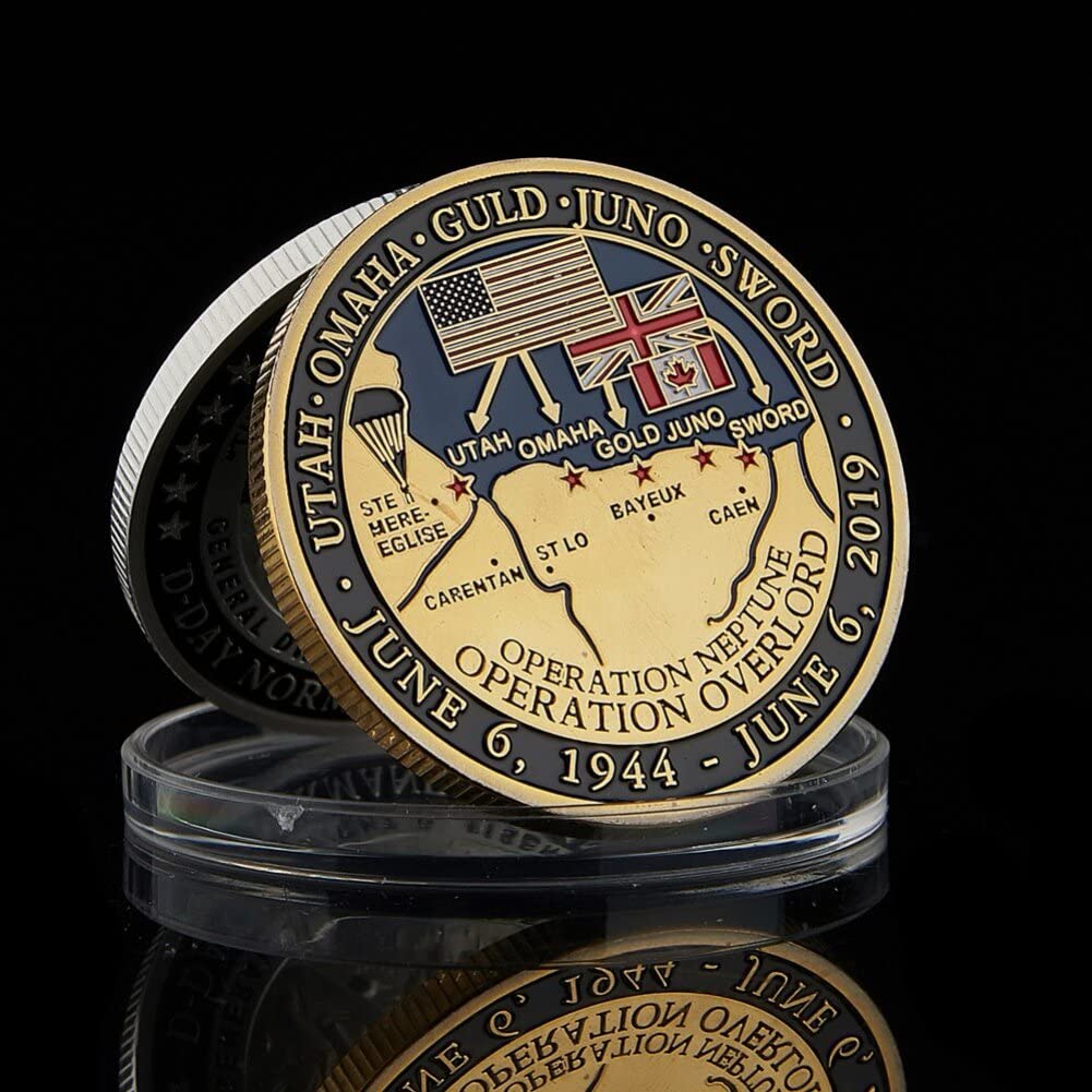Pièce Commémorative D-Day 75e Anniversaire – Normandie – 40 Mm – Collection Vétéran – Hommage
