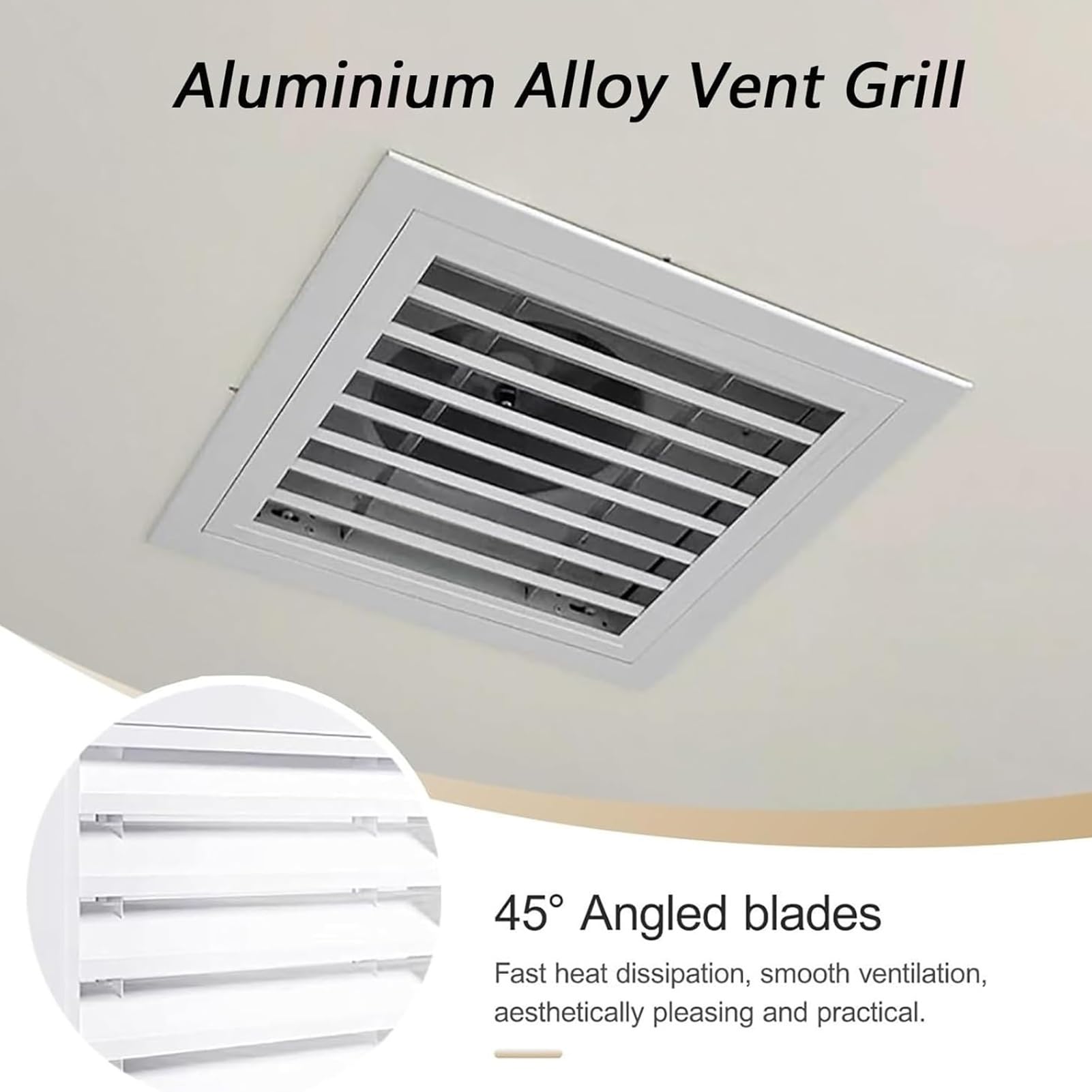 Rejilla de ventilación de 16x16 Pulgadas - Rejilla de Aluminio para Pared, Techo y Suelo - Rejilla de Retorno de Aire HVAC con Filtro extraíble para el hogar y la Oficina (Blanco)