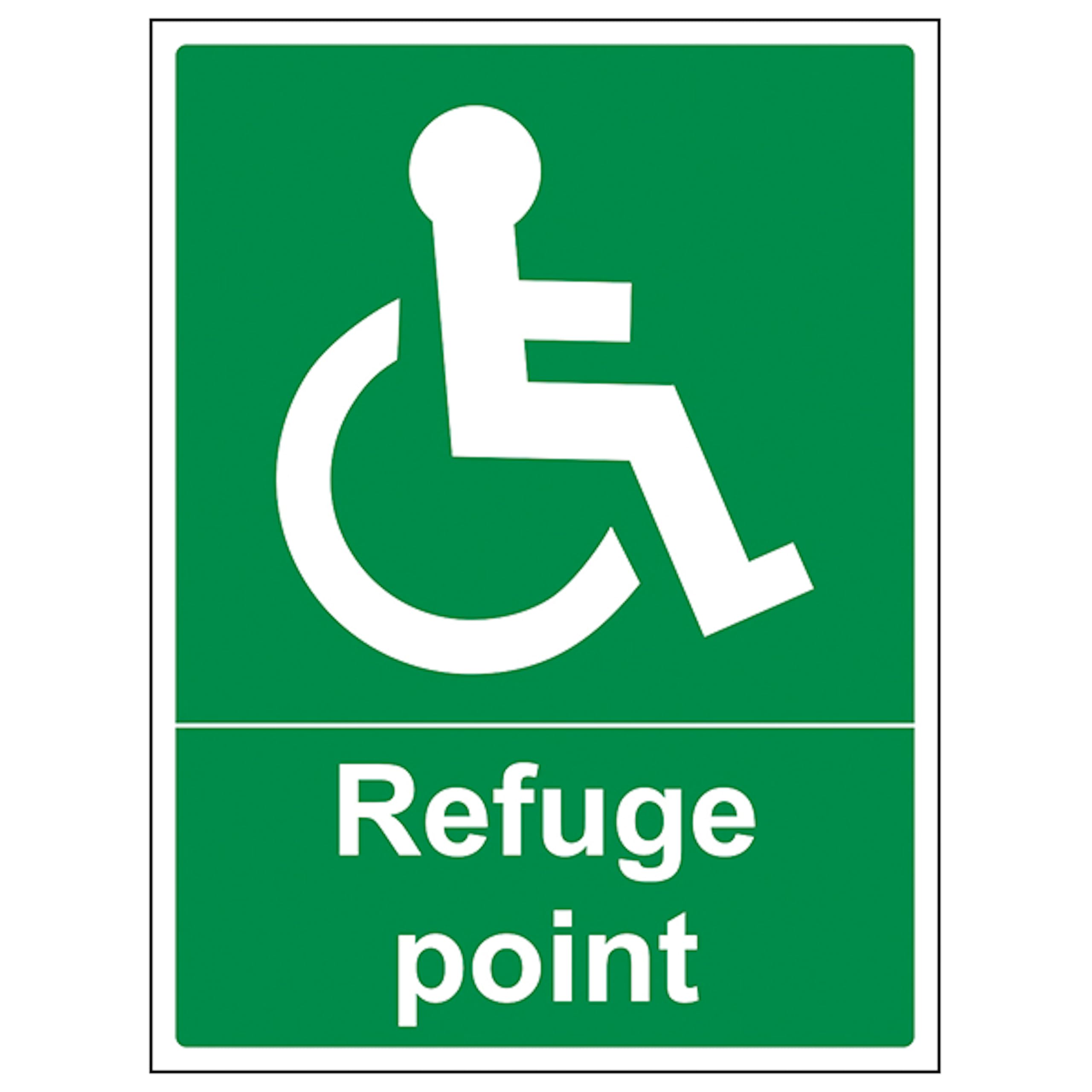 V Safety Refuge Point - Portrait 300 x 400mm - 2mm Rigid Plastic Safety Sign