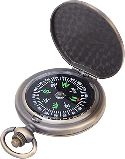 Pocket Compass Camping Hiking Portable Pocket Watch Flip-Open Navigation Compass for Camping Hiking Boating