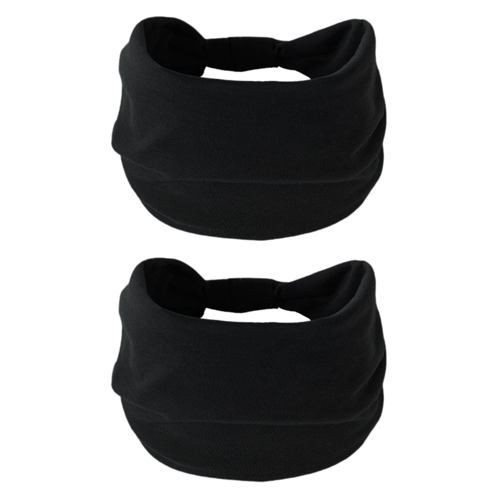 2Pcs Outdoor Headband Comfortable Hair Band Wrap For Running Workout Fitness Black | Womens Accessories | Hair Accessories-image-5