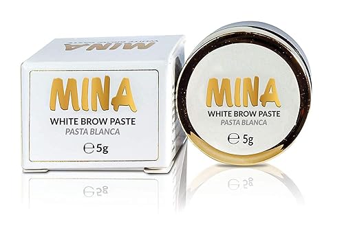 Mina - Pasta blanca para cejas de 0.18 oz, dibuja o dibuja la forma correcta de la ceja, ayuda a perfeccionar el tinte de tus cejas, pasta blanca