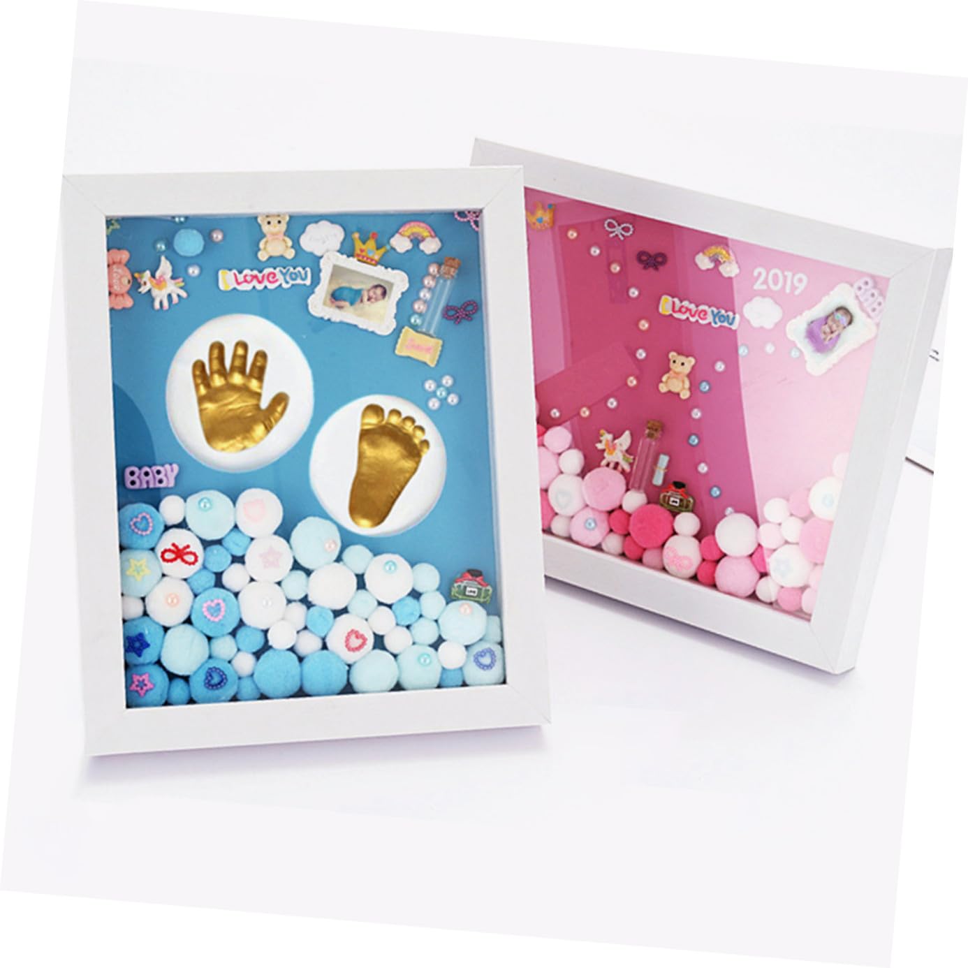 1juego Kit De Marcos Para Huellas De Manos y Pies De Para Recién Nacidos De Recuerdo Para Primerizos Incluye Materiales Seguros y Fácil De Usar Diseño