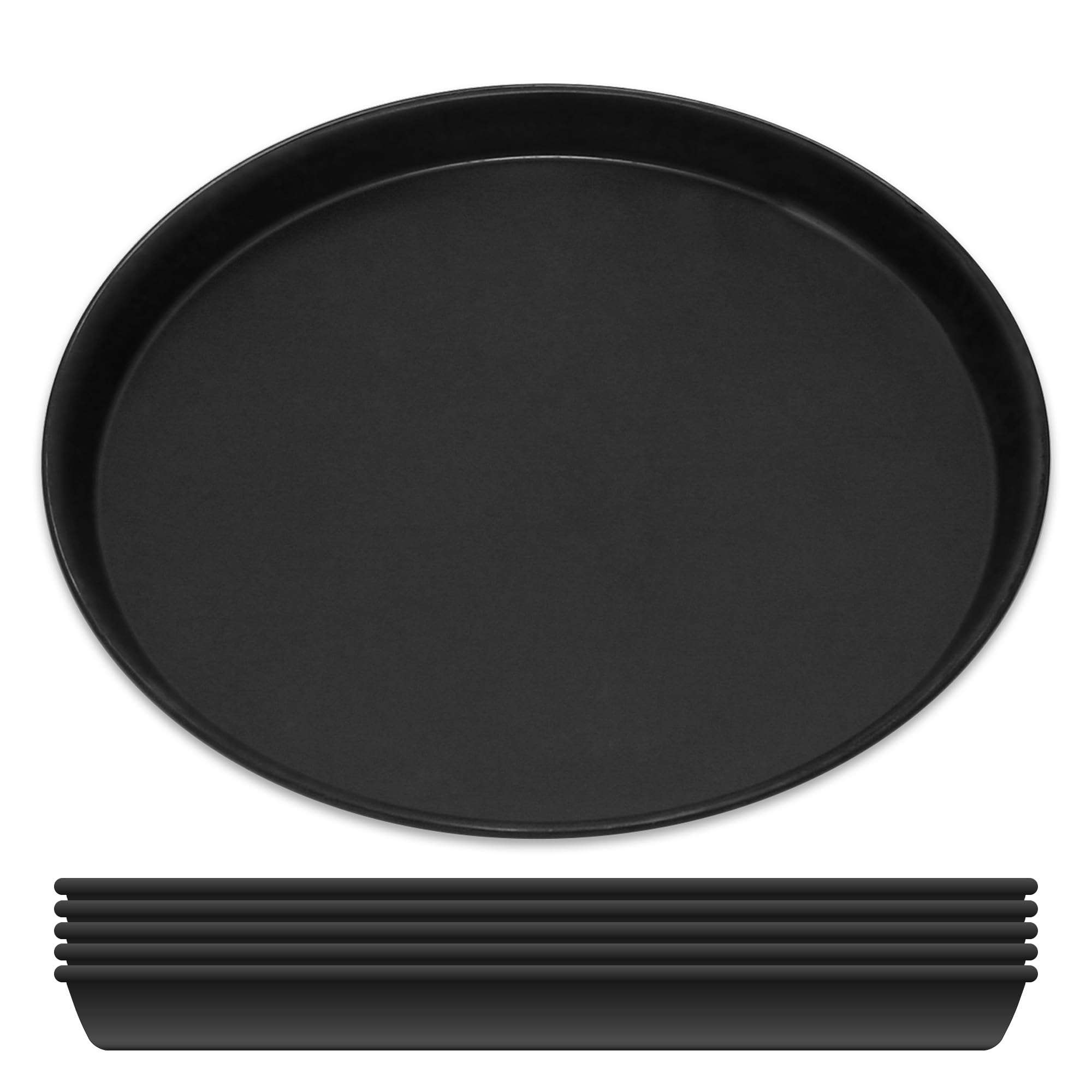 GRÄWE Lot de 6 plaques à pizza de 40 cm de diamètre, rondes, en tôle bleue, non revêtue, résistante à la chaleur jusqu'à 400 °C, fabriquée en Allemagne