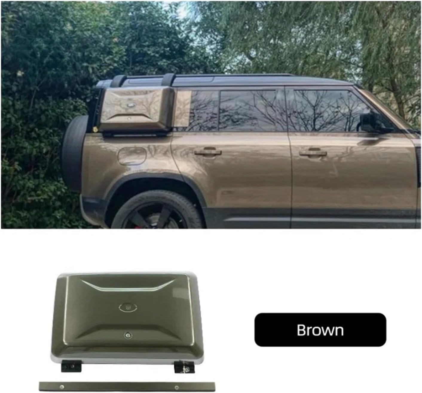 Side Storage Luggage Box Roof Rack Side Tool Equipment Box Auto Part Compatible for Defender 90/110 2020 2021 2022 2023(90 Trim Strip Brown)
