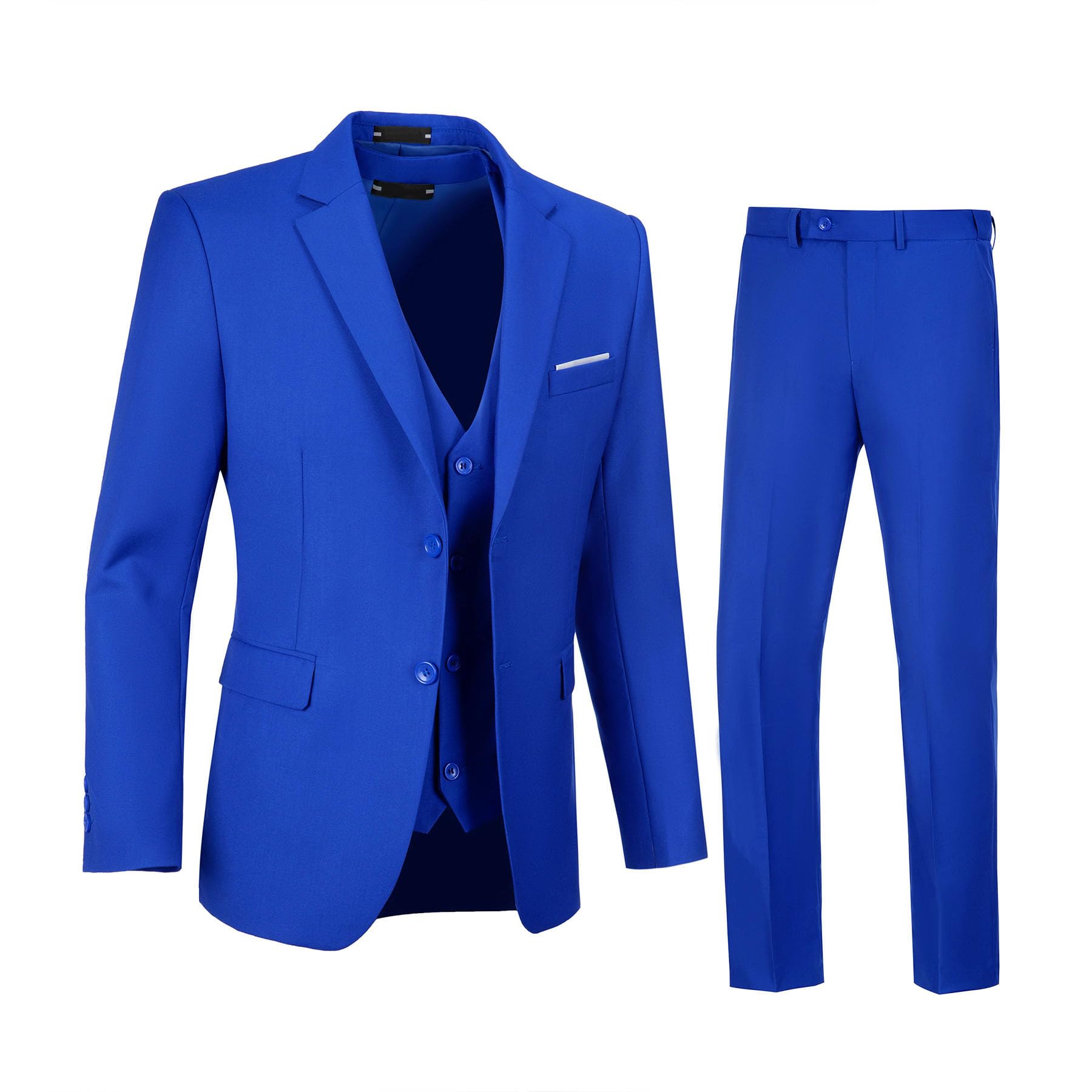 bakerbear Mens Suit 3 Pieces Royal Blue Suits for Men Slim Fit Formal Business Men's Suits Homecoming Suit for Young Men Size XL-picture-30