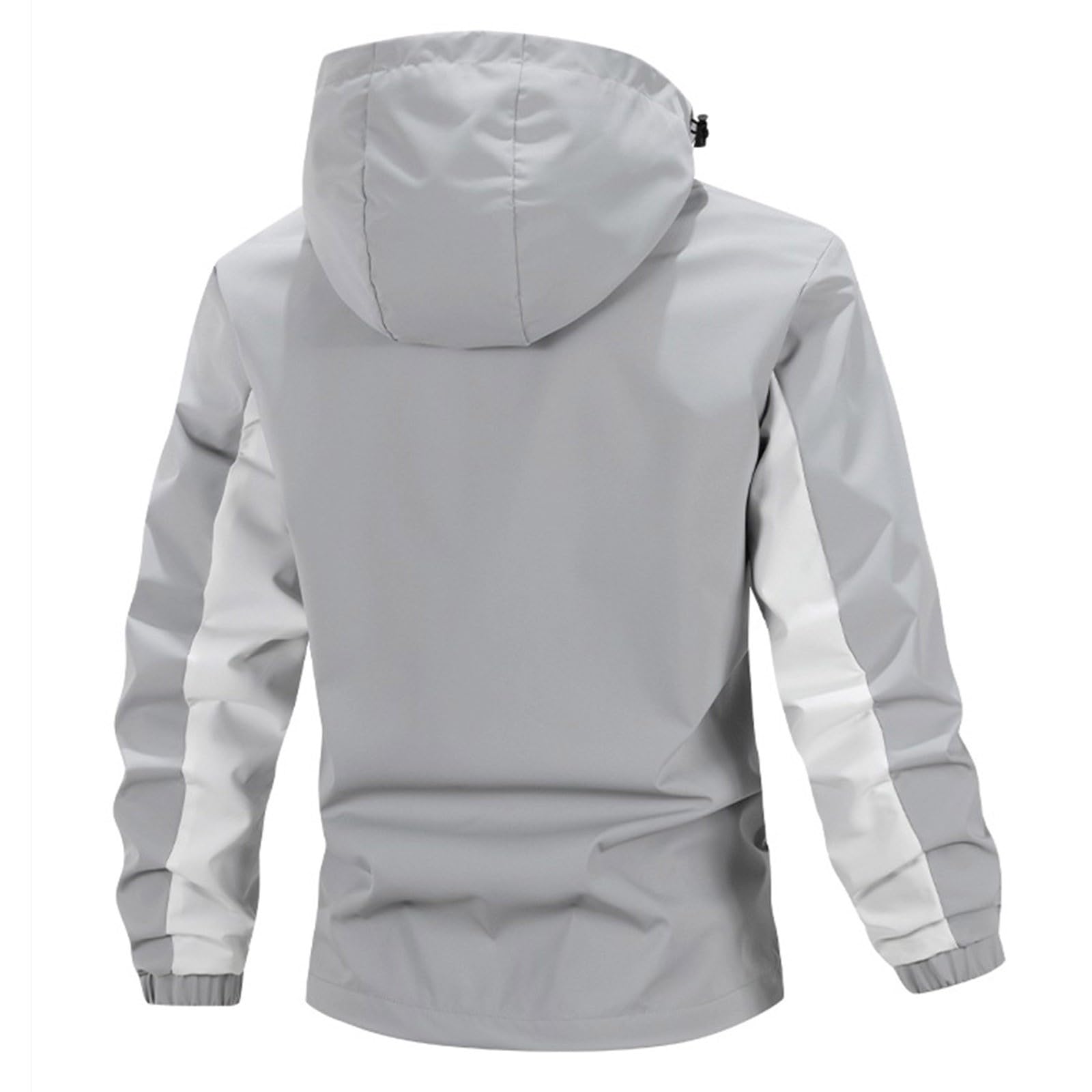 Generisch Giacca con cappuccio da uomo, per il tempo libero, per attività all'aria aperta, patchwork, giacca softshell per le mezze stagioni, giacca funzionale