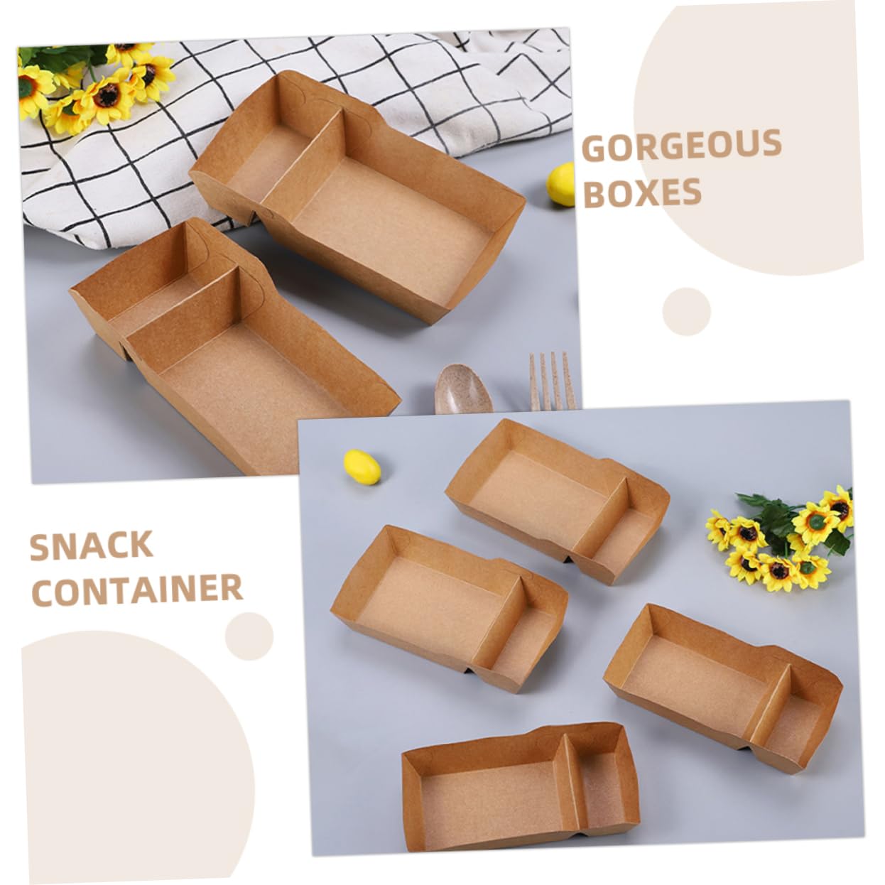 ULTECHNOVO 100pezzi Contenitori Per Snack Di Carta Scatole Per Servire Patatine Fritte Contenitori Per Caramelle Da Festa Scatole Da Asporto Per Alimenti Porta Snack in Carta