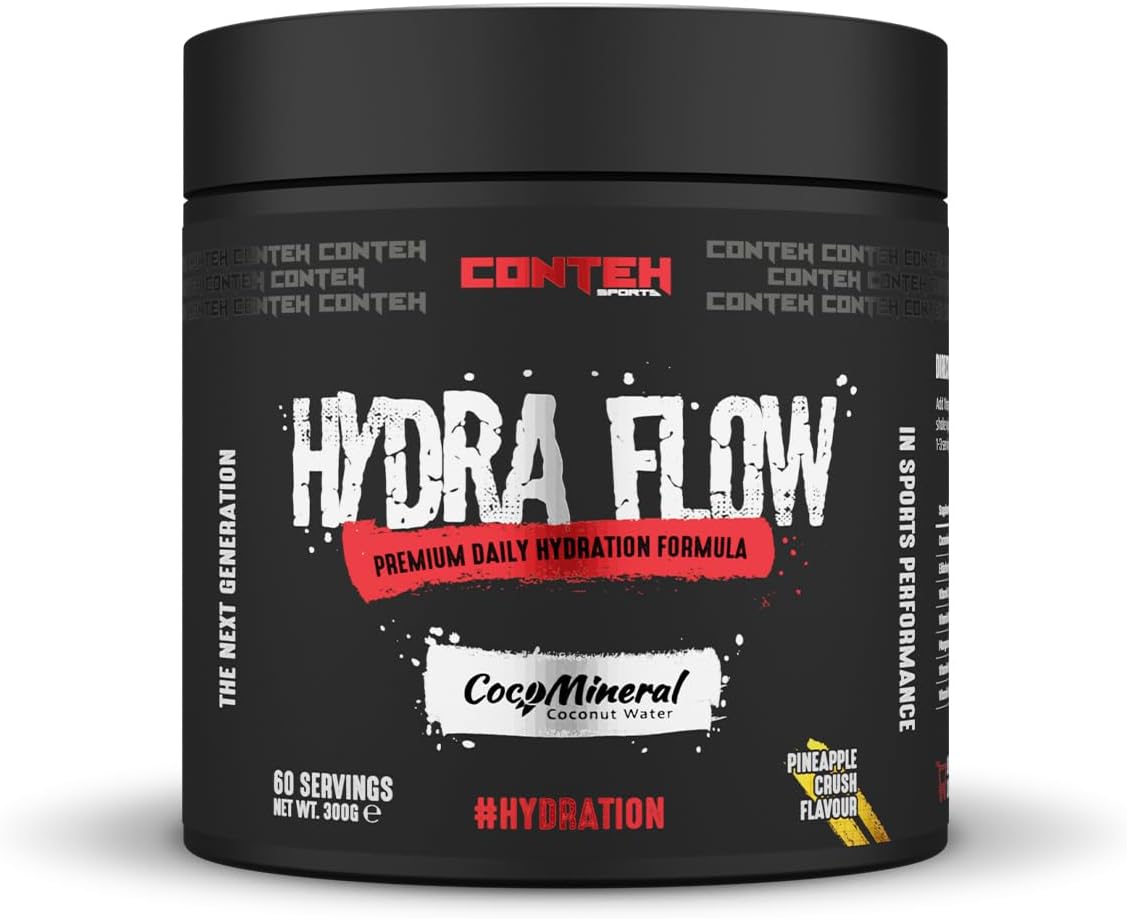 Hydra Flow Electrolyte Powder with CocoMineral® | Premium Daily Hydration Supplement | Replenish Electrolytes & Vitamins | 30 Servings | Post-Workout & Daily Use (Pineapple Crush)