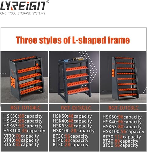 Miniatura 4 de LYREIGN RGT-DJ103LC Soporte de herramientas CNC carro bt40 portaherramientas modelo completo CNC portaherramientas almacenamiento de gran capacidad