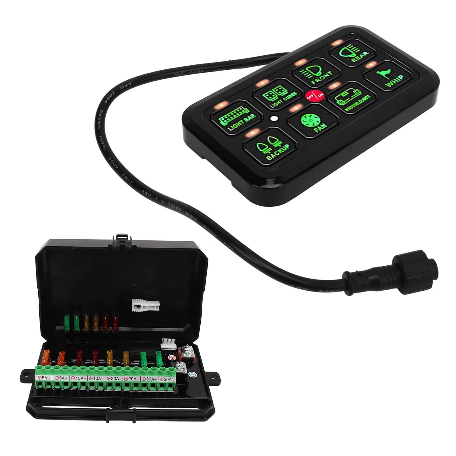 FILFEEL 8-Gang Automatic Dimmable LED Touch Switch Panel for Truck ATV UTV Marine Boat SUV 12V–24V DC