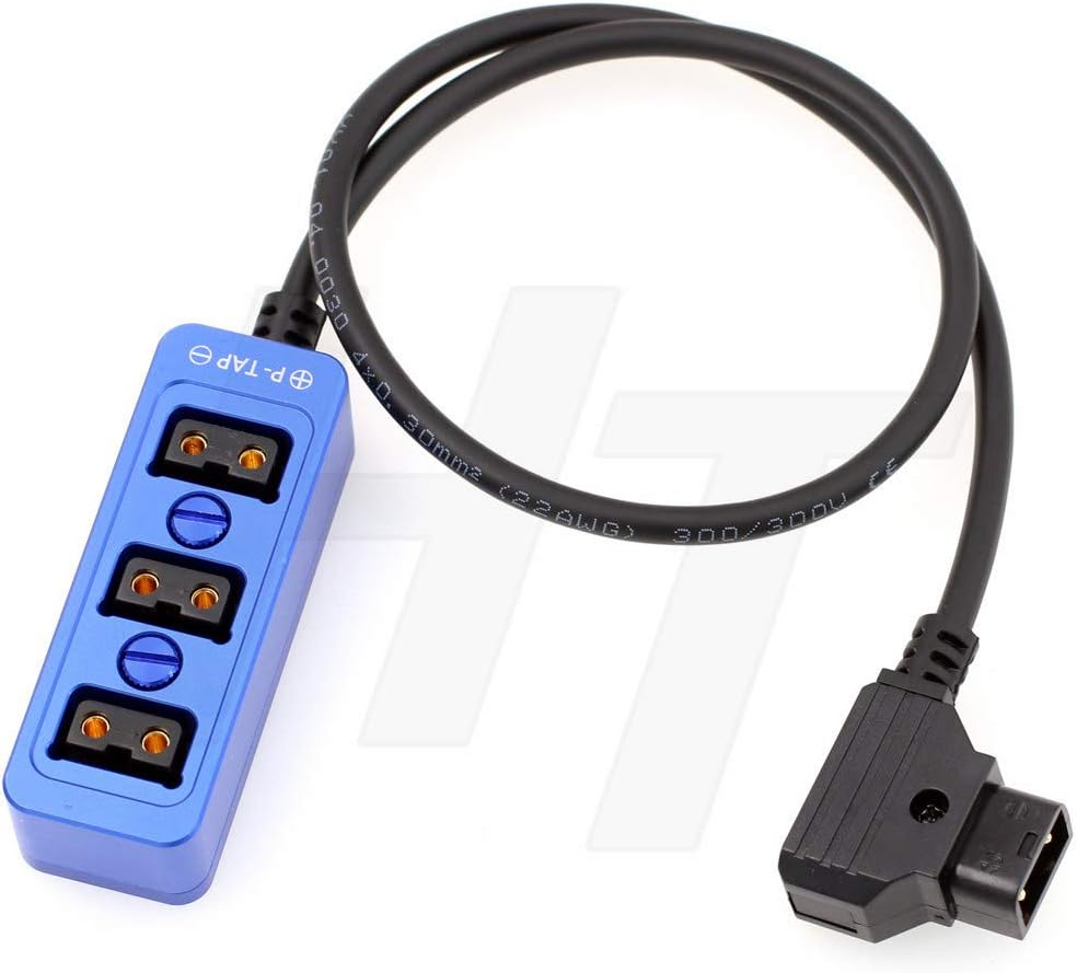 DTAP Power Splitter Triple Cable Box Hub, D-tap Male to Female 3 Port Distributor for ARRI Camera Anton Bauer Battery Ronin 2 1/4" Mount 50cm