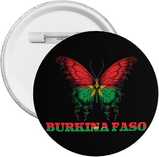 Burkina Faso People Of Burkina Faso Butterflies Flag Pin Round Pins Brooches, Button Badges Decor For Backpacks And Shirts, Round Pins Patriotic Badge 1 Pc