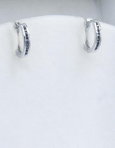 Miniatura 4 de Dazzlingrock Collection - Pendientes de aro pequeños de 0,18 quilates (10 quilates, oro blanco)