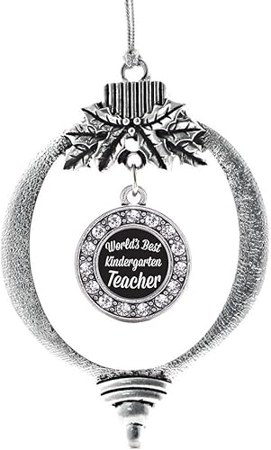 Miniatura 24 de Inspired Silver - My Vintage Initials - Adorno con dije de letra V - Adornos navideños de círculo plateado con joyas de circonita cúbica