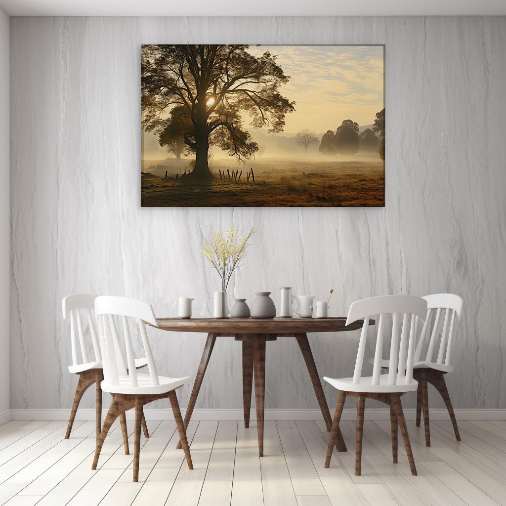 Canvas for Living Room. Whispers of Sunlight: A Serene Rural Reverie Unveiled, 27 x 18 inch Canvas Wall Art - Contemporary Masterpieces - Modern Home Decor
