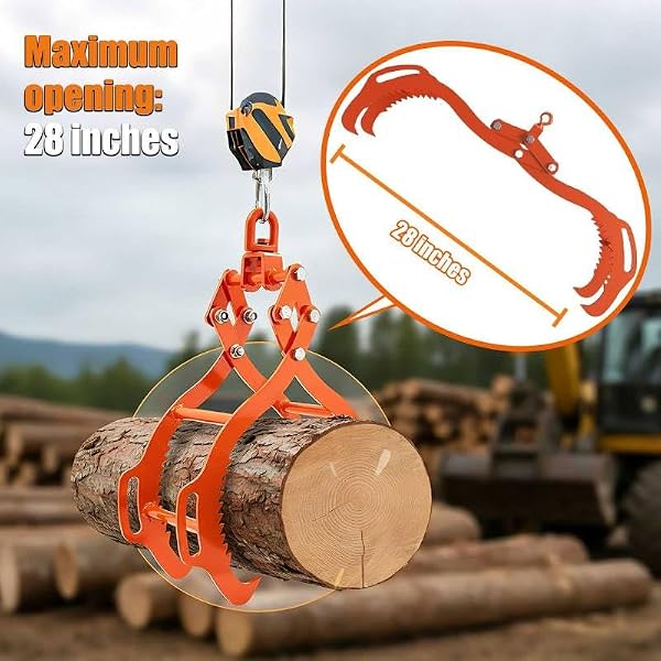 ovsor Log Tongs 28 in 4 Claw Timber Claw Hook, 2500 Pounds Lifting Capacity by ovsor - Used condition - Image 7