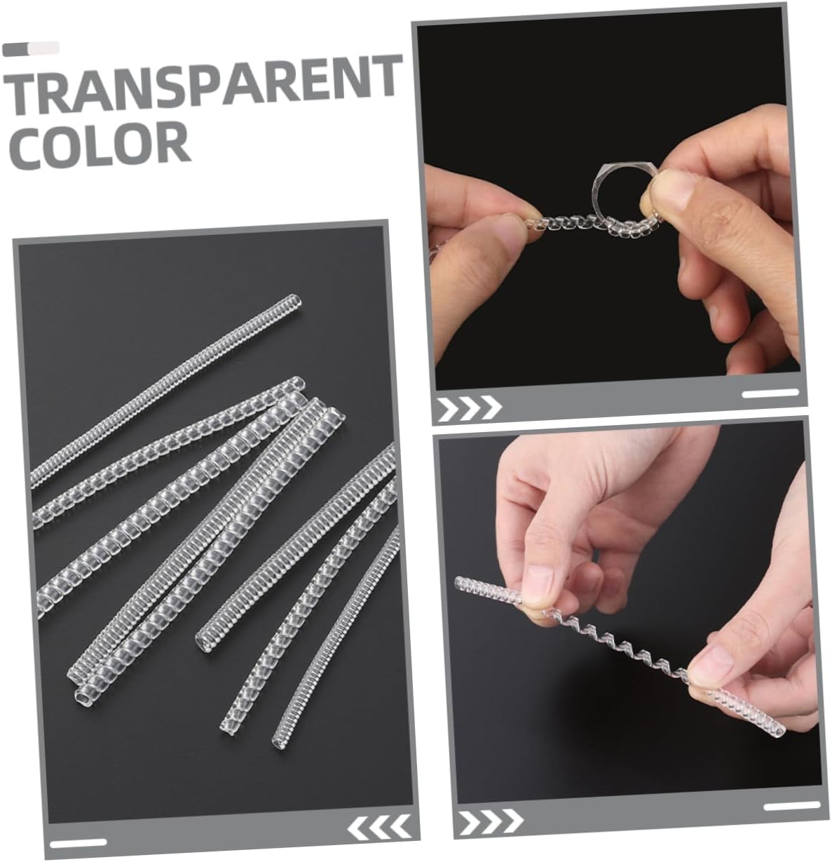 jojofuny 12Pcs Invisible Ring Sizing Tool Ring Tightener Guard Transparent PU Ring Adjusters for Loose Rings Durable Easy to Use Ring Reducer